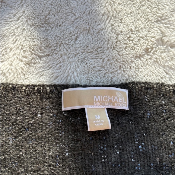 Michael Kors Grey Sequin Knit Sweater Top Medium | Sparkly Party Holiday - Picture 3 of 5